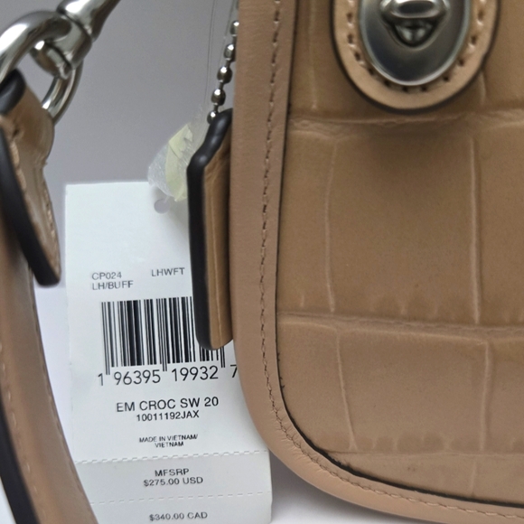 Coach croc embossed Leather swinger bag shoulder and card case - Picture 3 of 4